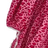 夏の女性の服ピンクプリントペットパンカラーフルビッグスリーブプルオーバールーズフィットドレス女性フリーサイズWP91011 210421
