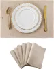 3 storlekar sublimering tomma bordmatta servett linne fyrkantig placemat diy värmeöverföring beläggning dinnerware pad rrf11300