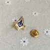 Masonic Freemason Lapel Pins Blue Lodge Sprzęgła Powrót Plac i Kompas Złoto Rhinestone Kompasy Bezpłatne Masons Pins Odznaka