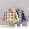 Ny höst vinter baby flicka kläder barn pojkar mode tjock varm t-shirt toddler casual kostym spädbarn kläder barn tröja y1024