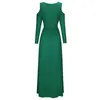 Casual Dresses 2022 Summer Women's Off Shoulder Solid Color rakt l￥ng￤rmad elegant kl￤nning maxi vestidos