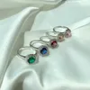 Anelli da festa di design originale Anello in vero argento sterling 925 con diamante CZ Anello di fidanzamento con zircone Candy popolare europeo americano per le donne Regalo d'amore ragazza