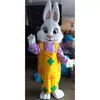 Performance Yellow Dress Bunny Mascot Costumes Christmas Fancy Party Dress Personaggio dei cartoni animati Outfit Suit Adulti Taglia Carnevale Pasqua Abbigliamento a tema pubblicitario