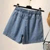 Koreaanse losse casual broek korte jeans zomer elastische hoge taille plus size denim shorts vrouwen 9743 210415