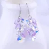Baffinkristaller från Swarovski Boho Tassel Färgglada pärlor Släpp örhängen för kvinnor Silverfärg Pendientes Party Tillbehör