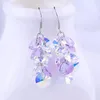 Cristais de Baffin de Swarovski Boho Borla Beads Coloridos Gota Brincos Para As Mulheres Prata Cor Pendientes Acessórios Party