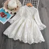 Kids Girls Embroidery Dress for Children 's Lace Clothing Summer Cotton Crochet 210529
