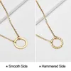 Colliers pendentifs haut de gamme délicat cercle collier ras du cou 14k plaqué or délicat pour les femmes bijoux en acier inoxydable bijoux