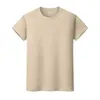 男性と女性のラウンドネックソリッドカラーTシャツ夏の綿の底打ち半袖半袖W067i
