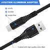 3A Type C Nylon Braided iphone Cables Charging Sync Data Durable Quick Charge Charger Cord for Android Smart Phone