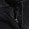Мужские джинсы Длинные брюки с карандашом растянутые рваные стройные отверстия печать мужская краска для краски с узкая мужская брюки хип-хоп одежда