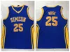 Mens Vintage 25 Derrick Rose Simeon High School Maglie da basket Memphis Tigers 23 Camicie cucite S-XXL