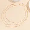 Enkel kpop ormkedja choker halsband för kvinnor flicka bröllop vintage pärla boll hängande tunna länk smycken tillbehör