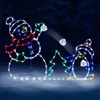 Weihnachtsdekorationen Spaß animierter Schneeball Kampf Aktive Leichte Rahmen Dekor Holiday Party Outdoor Garten Schnee leuchtend dekor4853302
