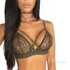 2021 Sexy Brandy Melville Crop Tops bras Strappy Lingerie Floral Sheer Lace Bra Top Seamless Bralette cropped feminino Underwear wholesale