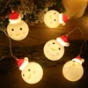 Strings Led Snowman Headlamp String Color Lights Flash Santa's Battery Box Christmas Decorative Snow Lamp Year Lighting