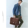 Men's Bag Crazy Horse Leather Briefcase Men Business Bag For 14" Laptop Quality Leather Shoulderc Messenger Bags Male
