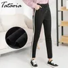 Pantalon chaud en velours rayé hiver femme taille haute maigre pour femme pantalon élastique crayon extensible 210514