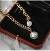 Pendant Necklaces Exaggerated Gold Thick Chain Large Pearl Necklace Trendy Net Red Fashion Neck Jewelry Clavicle268Z