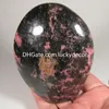 Grote volledig gepolijste Rhodonite FreeForm Standup Display Slab Decor Tumbled Stone Big Natural Pink Black Quartz Crystal Mineral Gemstone Reiki Standbeeld Specimen