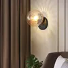 Wall Lamp Modern Simple LED Nordic Interior Lighting Glass Lampshade Bedroom Bedside Luxury Aisle Golden Lights