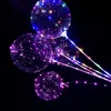 20 인치 LED 풍선 스틱 빛나는 투명 헬륨 보보 ballons 생일 파티 장식 아이 주도 빛 풍선