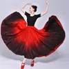 Stegslitage Spanien Bullfighting Flamenco Klänning Kvinnor Gypsy Dance Kostym Folk 360/540/720 Grad kjol Ballroom Belly Vestidos Flamengo