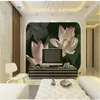 Tapety Custom 3D Tapeta Streszczenie Lotus Po Murale ścienne Salon TV Sofa Sypialnia Wystrój Papel De Parede Flores Naklejki