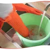 56 cm su geçirmez ev sıcak bulaşıklık eldiven su tozu durdurmak temizlik uzun lastik eldiven ev işleri mutfak aletleri