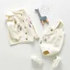 Clothing Sets Born Baby Girls Clothes Autumn Embroidered Coat Infant Long Sleeve Knit Cardigan Tops Kids Toddler Sling Jumpsuit4530119