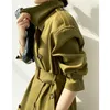 Women's Trench Coats Women's British Style Business Women Double Breasted Coat Long Section Clothes For Office Ladies Solid Color