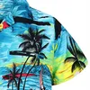 Drzewo kokosowe Koszule Koszulki Mężczyźni Plaża Hawajski Casual Mężczyzna Koszula Zbyt duży Camisas Holiday Daily Krótki Rękaw Print Chemise Homme 210524