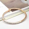 Neoglory Austria Rhinestone Bangle Rose Gold Color Classic Round Beads Shining Bracelet for Women Trendy Daily Party Gift Q0717
