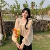 3Colors Printemps Automne Blouse Femme Coréenne Chemise en mousseline de soie douce Femmes Vêtements d'extérieur Tops à manches longues (N0065 210423