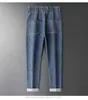 Brauen Marke Denim Jeans für Männer Herbst Baumwolle lose gerader Kleidung Weiche dicke beiläufige knappenlänge S Pants 210723