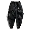 11 BYBB'S DARK Multi Pocket Hip Hop Pants Men Ribbon Elastic Waist Harajuku Streetwear Joggers Mens Trousers Techwear 210715