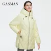 Gasman Winter Down Collection Collection Fashion Solid Stand-Up Collar Damska Płaszcz Elegance Oversize Z Kapturem Damskie Kurtki 8198 211028