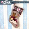 3 styles grand bas de Noël moelleux décor ornement décorations de fête bas de Noël chaussettes de bonbons sacs cadeaux de Noël sac WLL954