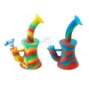 6.5 Inch Silicone Beaker Hookah Water Pipe Smoking Pipes Colour With 14mm female unbreakable Downstem Glass Bowl Oil Dab Rig Hookah Wax Pen VS Bong