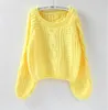 Kvinnors tröjor Kvinnor Zity Candy Color Harajuku Chic Short Sweater Roupas Femininas Women Pull 2022 Yellow Jumpers Twisted