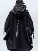 Techwear Hoodie Men Black Gothic Cosplay Japanese Streetwear Clothing 211229