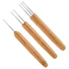 Partihandel 3st / set Dreadlock Crochet Hook for Hair Needle Tool Braid Craft Dread Locks Nålar 0,5 mm 0.75mm KD1