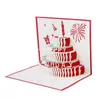 Greeting Cards 3D Up Card Handmade Birthday Valentine Christmas Wedding Invitation Dropship