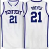 Nikivip Custom XXS-6XL Vintage Rare Men #21 Kentucky Tayshaun Prince High School Blue College Basketball Jersey Size S-4XL eller Custom Any Name eller Num