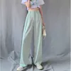 REALEFT Summer 2021 New Women's Wide Leg Pants High Waist Elegant Long Suits Pants Female Work Casual Loose Office Trousers Q0801