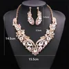 Ketting oorbellen set luxe kristal statement slabbetje big drop bruid bruidskostuum sieraden sets accessoires voor bruid dames geschenken