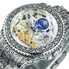 Orologi da polso Forsining Tourbillon automatico Orologio da uomo Scheletro meccanico Orologi da uomo Top inciso Vintage Moon Phase SteelWr320B