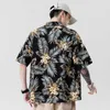 Brand New 2021 Beach Summer Print Flower Short Sleeves Hawaii Collar Korea Style Shirt For Men's Harajuku Clothing P0812