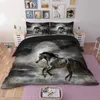 Set copripiumino 3D Bianco Nero Cavallo Twin Queen King Biancheria da letto Completa Biancheria da letto nordica per bambini adulti Tessili per la casa 210615