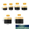 New Black Frosted Glass Refillable Ointment Bottles Empty Cosmetic Jar Pot Eye Shadow Face Cream Container 5/10/15/20/30/50/100g Factory price expert design Quality